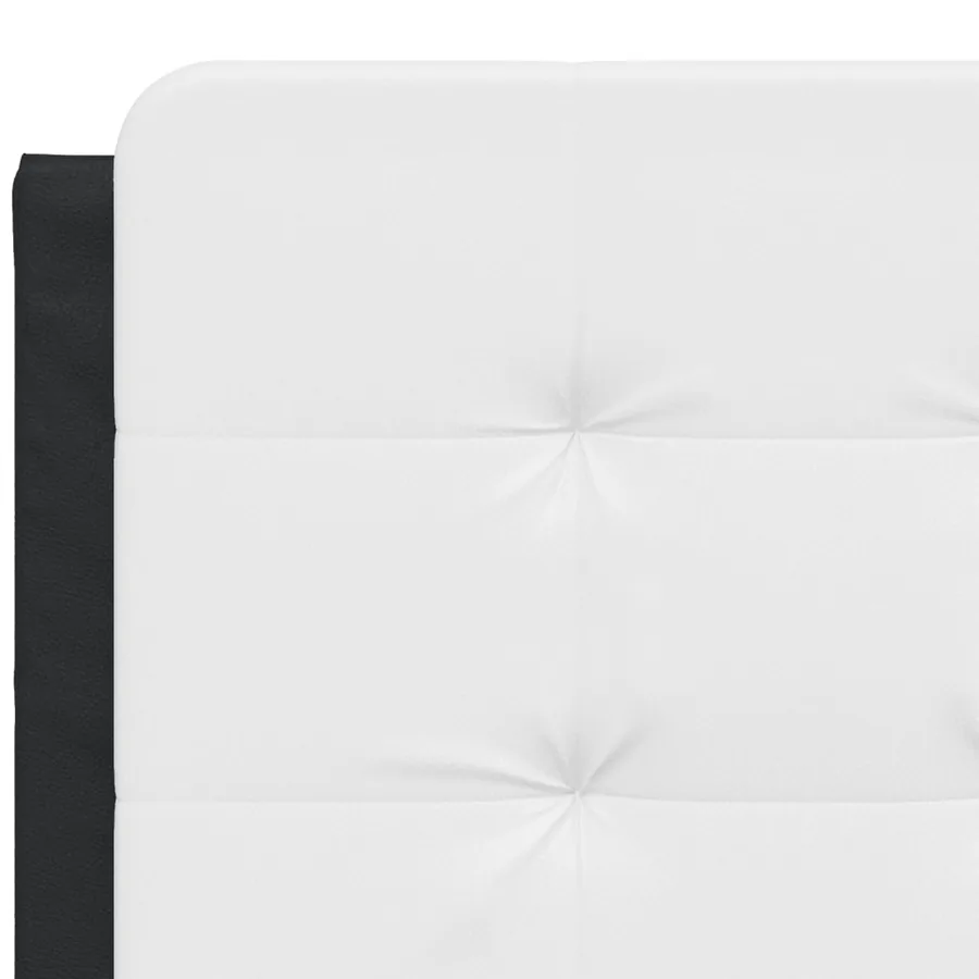 Lit avec matelas Zadar noir et blanc 140x200 cm similicuir - 7