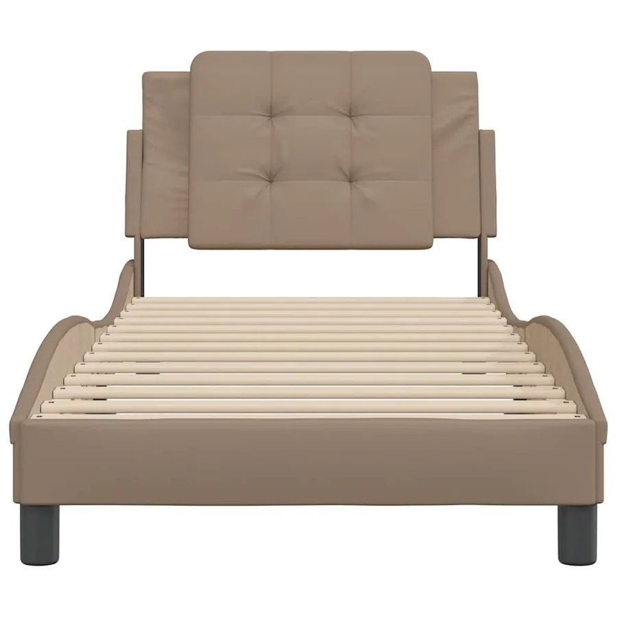 Cadre de lit sans matelas Zadar cappuccino 90x200 cm similicuir - 4