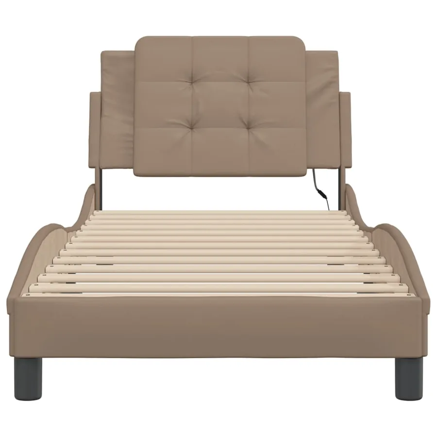 Cadre de lit avec LED sans matelas Zadar cappuccino 90x200 cm - 7