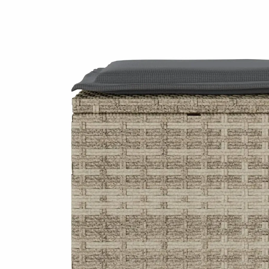 Ensemble de bistro 3 pcs et coussins gris clair résine tressée - 10
