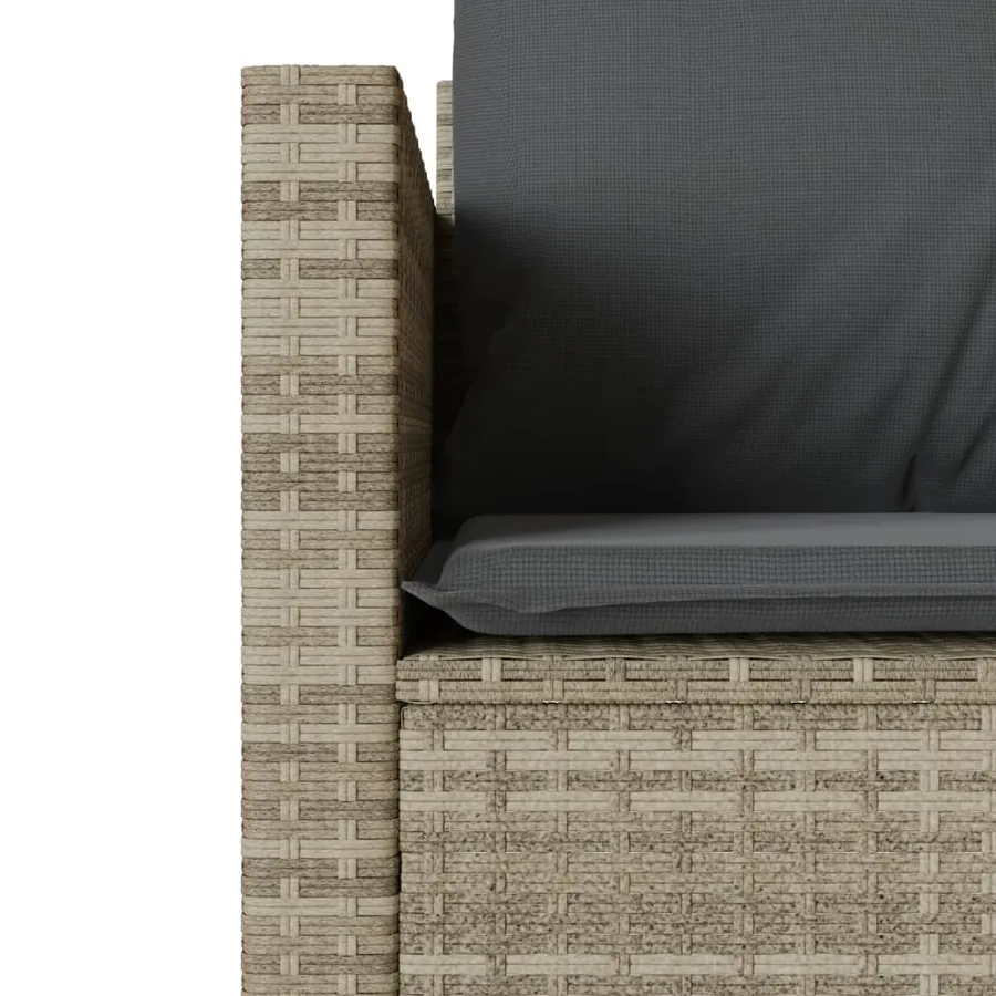 Ensemble de bistro 3 pcs et coussins gris clair résine tressée - 6