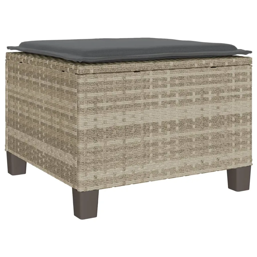 Ensemble de bistro 3 pcs et coussins gris clair résine tressée - 7