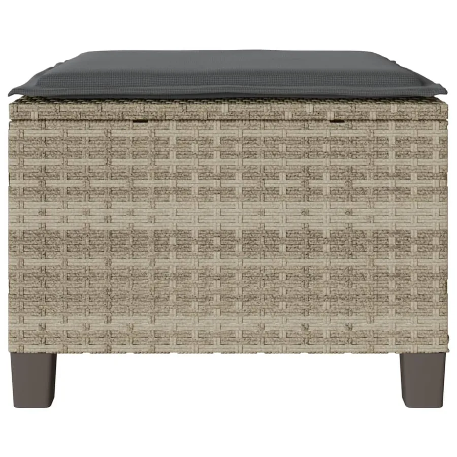 Ensemble de bistro 3 pcs et coussins gris clair résine tressée - 8