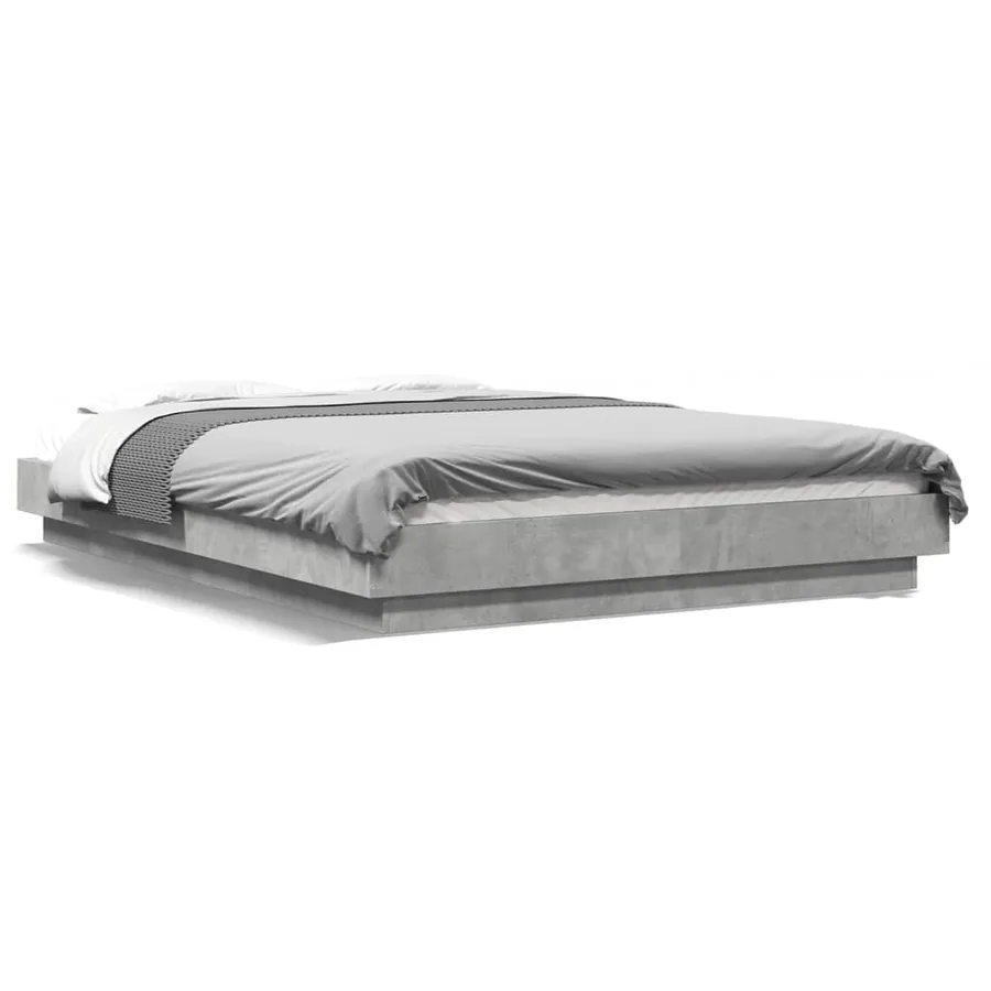 Cadre de lit sans matelas gris béton 120x200 cm - 2