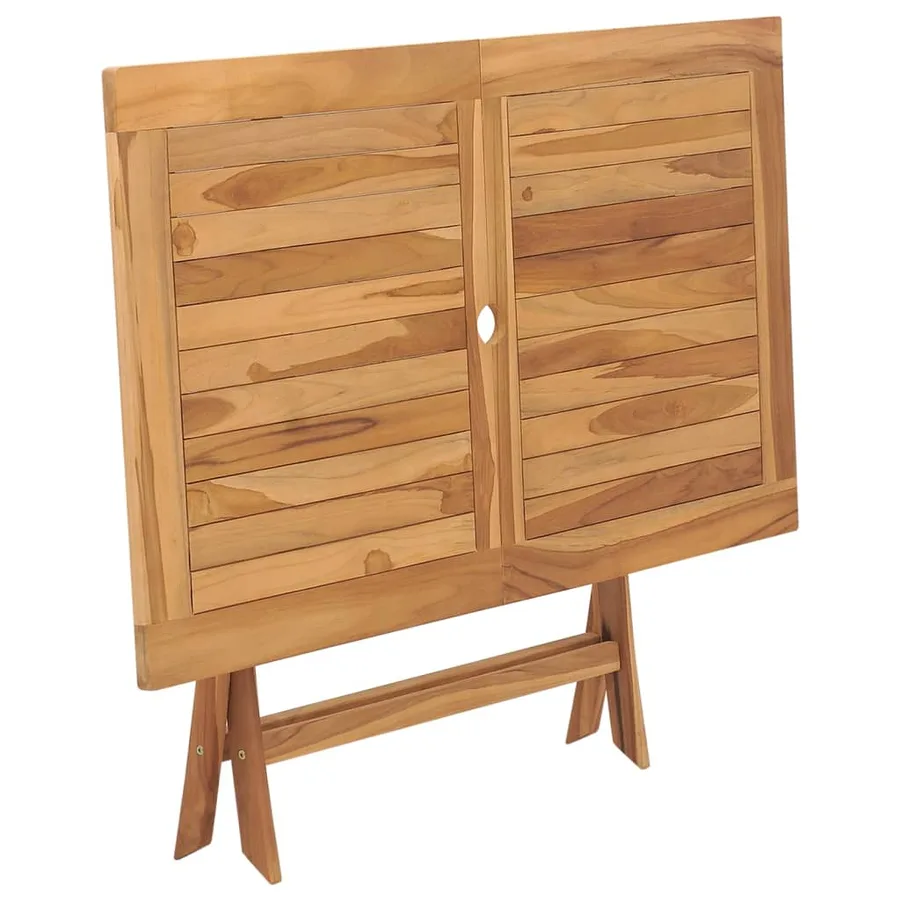 Folding garden table 120x70x75 cm Solid teak wood - 4