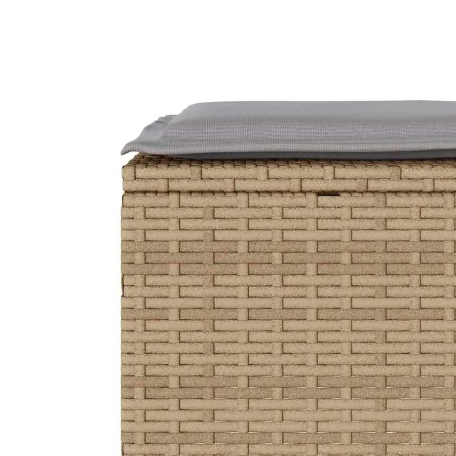Ensemble de bistro 3 pcs avec coussins beige résine tressée - 10