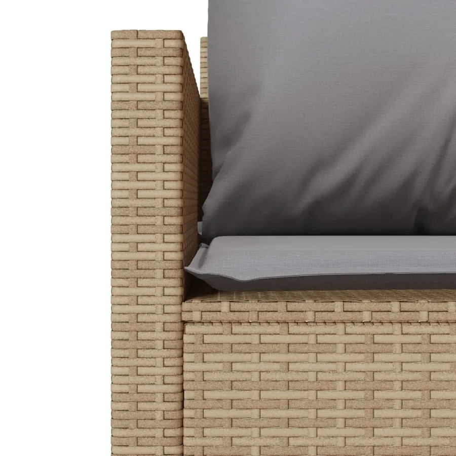 Ensemble de bistro 3 pcs avec coussins beige résine tressée - 6