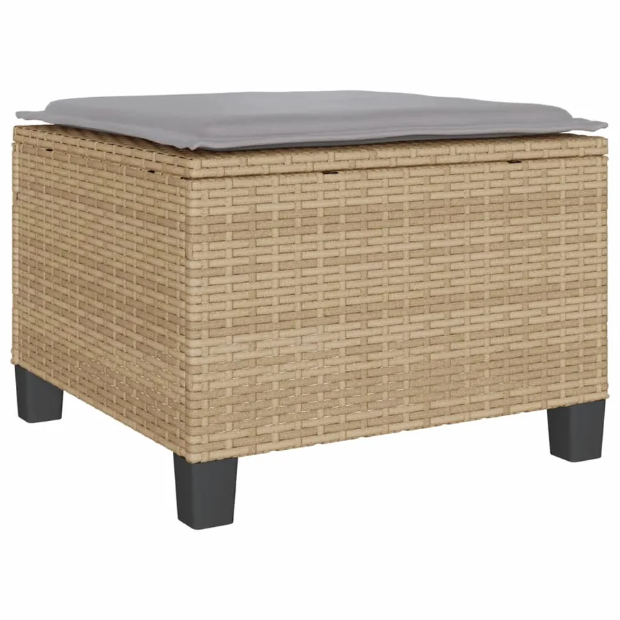 Ensemble de bistro 3 pcs avec coussins beige résine tressée - 7
