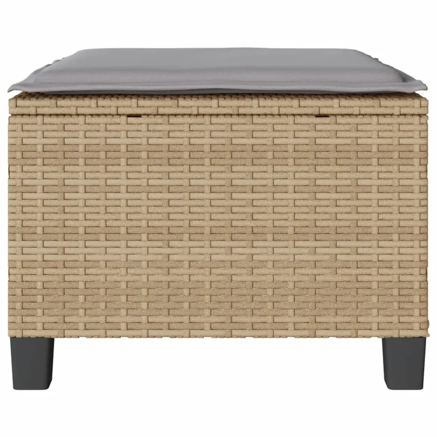 Ensemble de bistro 3 pcs avec coussins beige résine tressée - 8