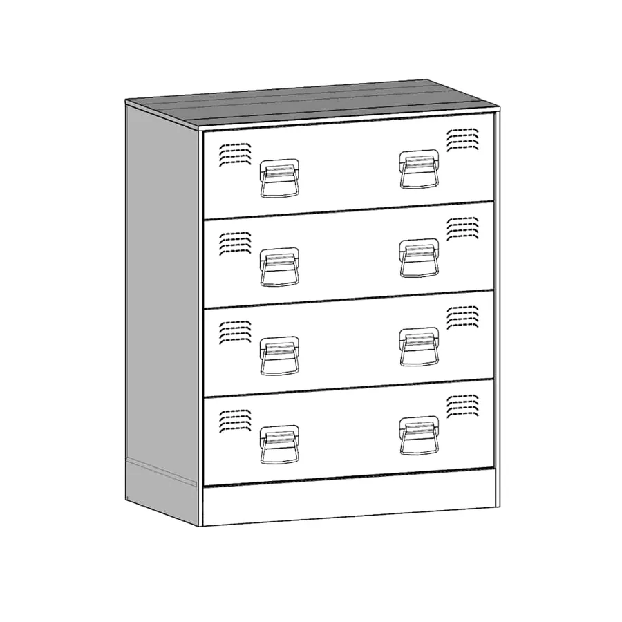 Buffet blanc 67x39x83 cm acier - 11