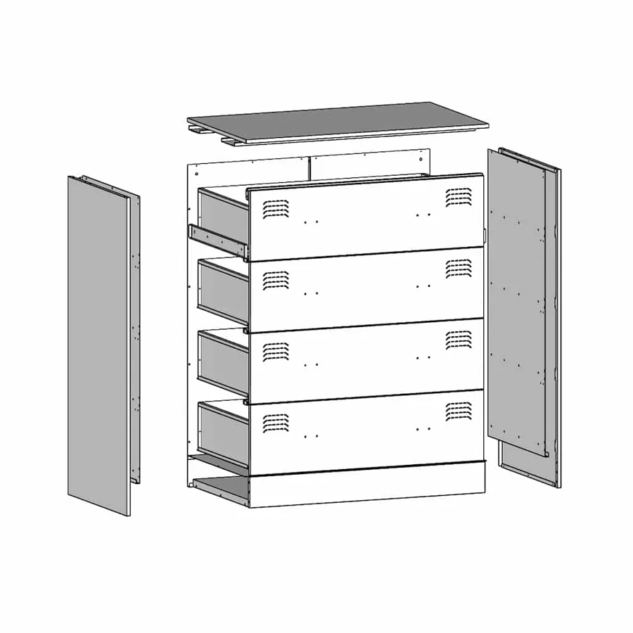Buffet blanc 67x39x83 cm acier - 12