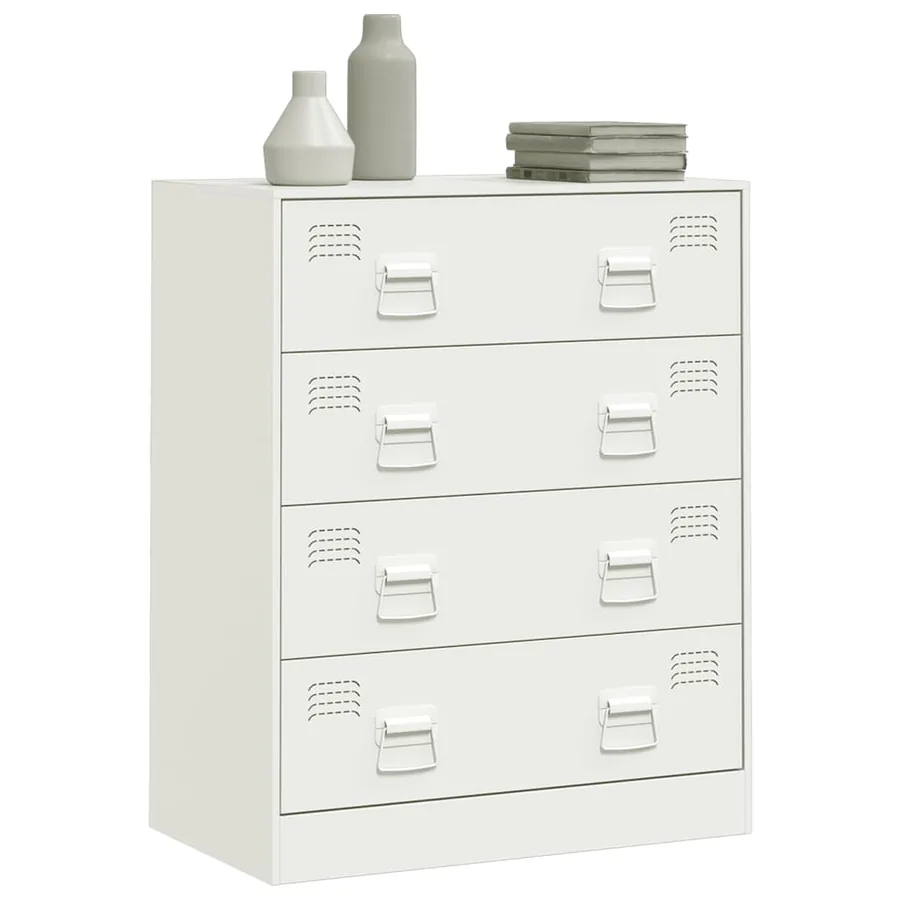 Buffet blanc 67x39x83 cm acier - 4