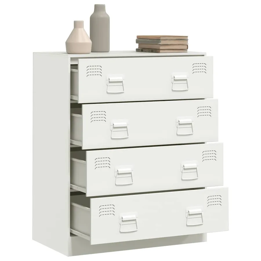 Buffet blanc 67x39x83 cm acier - 5