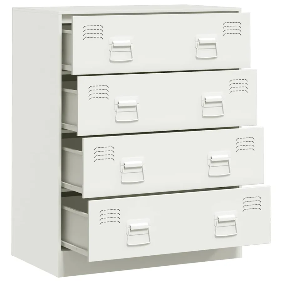 Buffet blanc 67x39x83 cm acier - 7