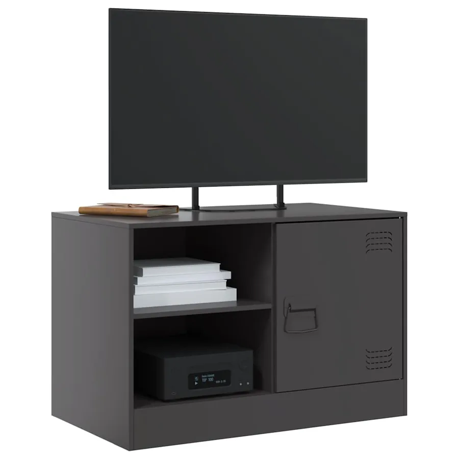 Meubles TV 2 pcs noir 67x39x44 cm acier - 3