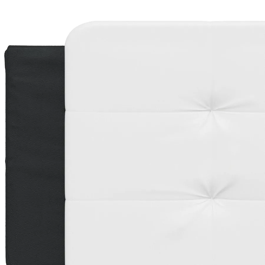 Lit avec matelas Zadar noir et blanc 160x200 cm similicuir - 7