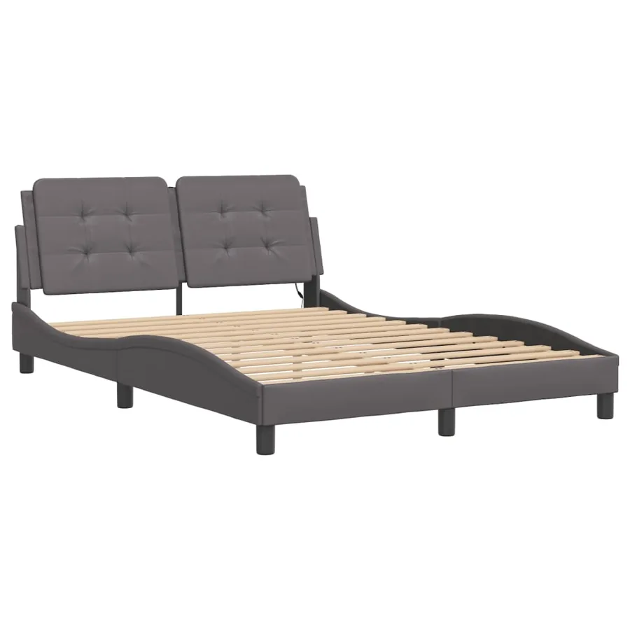 Cadre de lit avec LED sans matelas Zadar gris 120x200 cm - 3