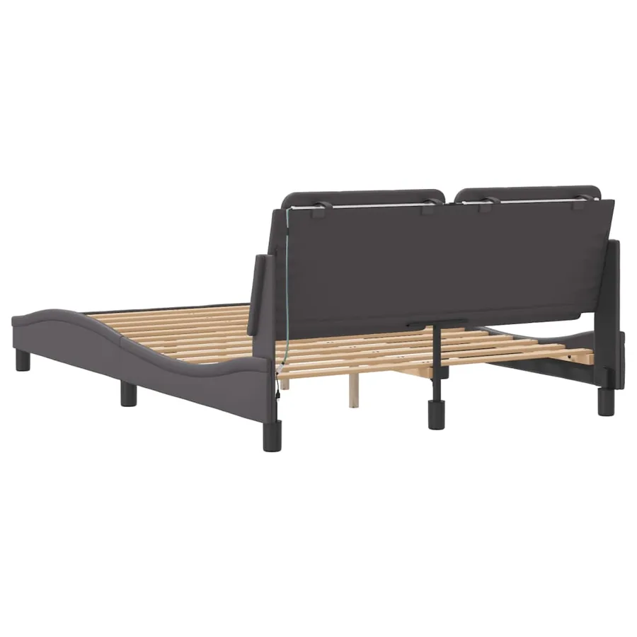 Cadre de lit avec LED sans matelas Zadar gris 120x200 cm - 9