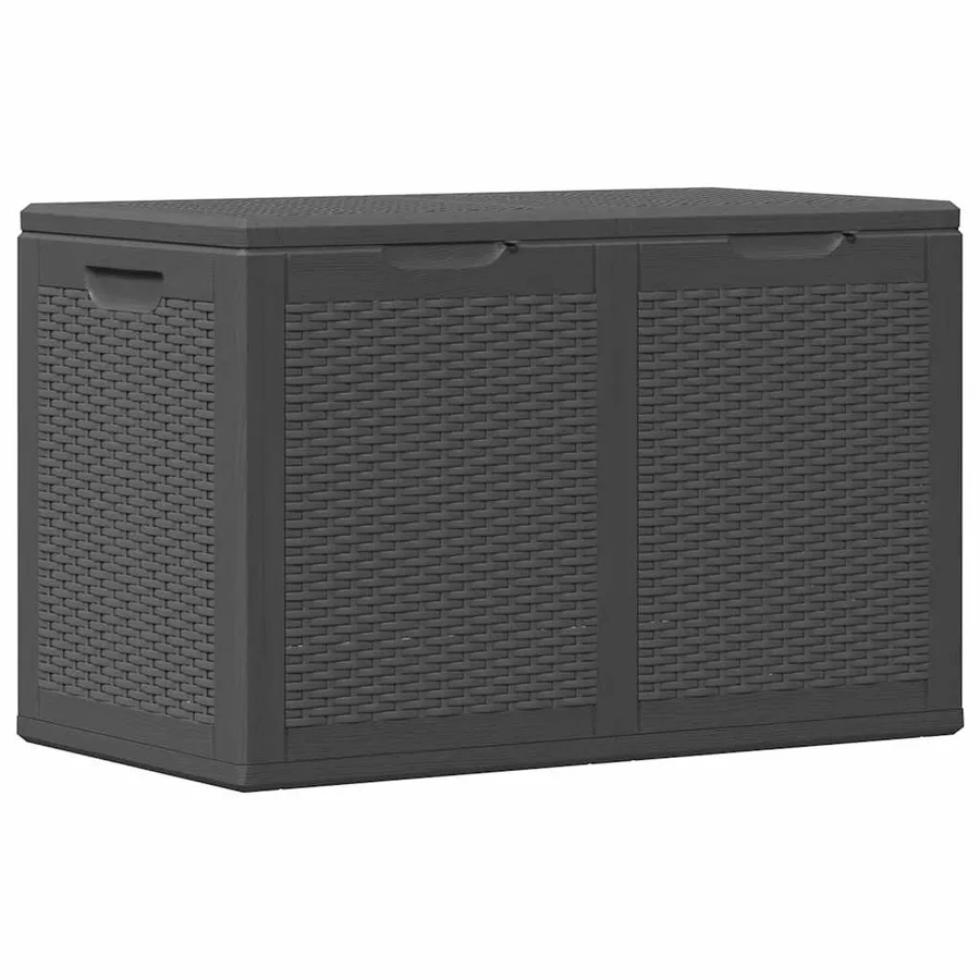 Boîte de rangement de jardin 180 L Noir PP Rotin - 2