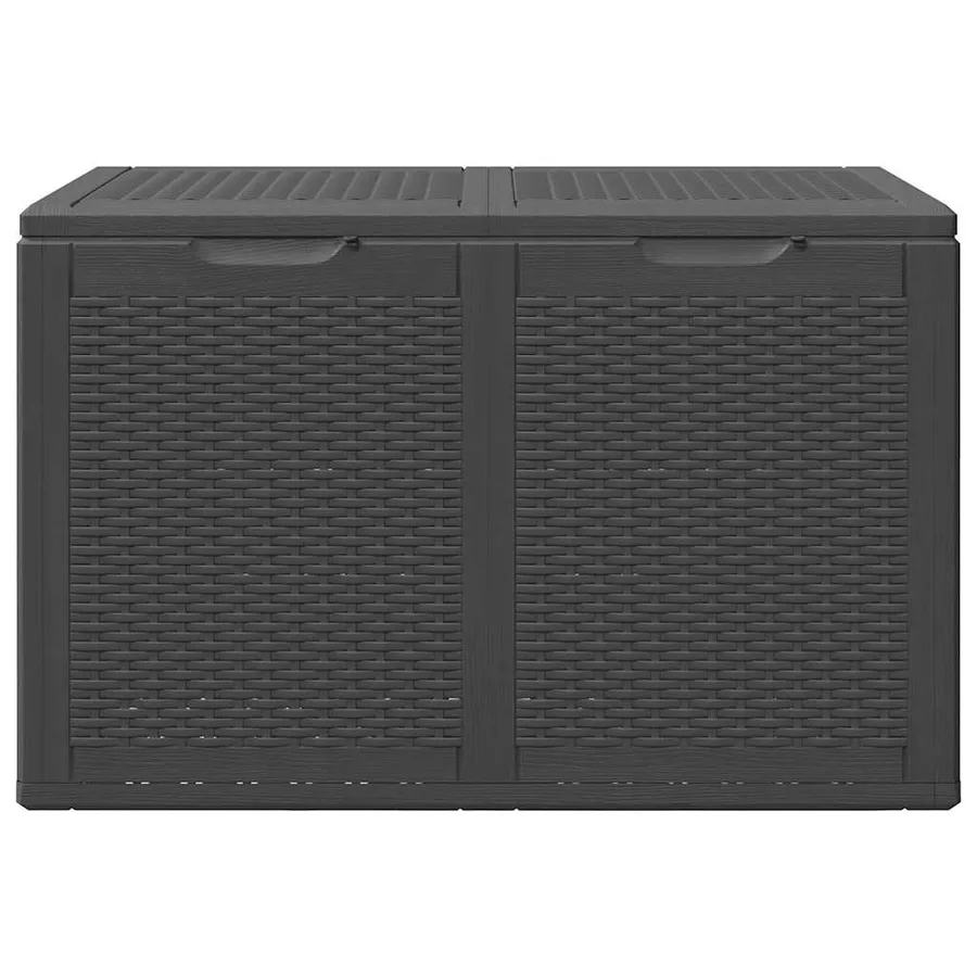 Boîte de rangement de jardin 180 L Noir PP Rotin - 4