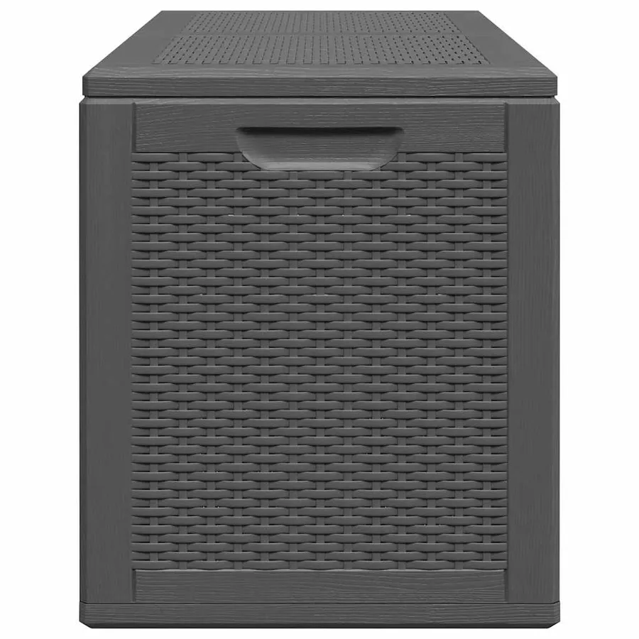Boîte de rangement de jardin 180 L Noir PP Rotin - 5
