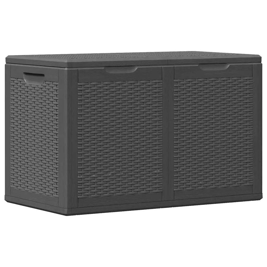 Boîte de rangement de jardin 180 L Noir PP Rotin - 6