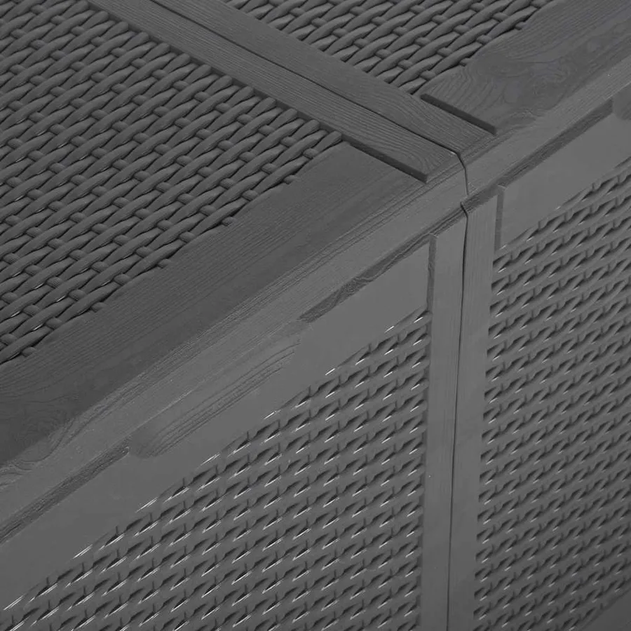 Garden storage box 180 L Black PP Rattan - 7