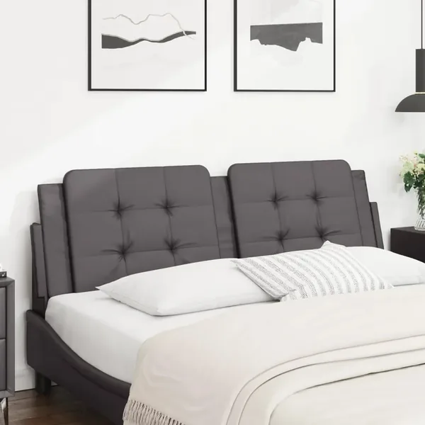 Coussin de tête de lit Zadar gris 160 cm similicuir