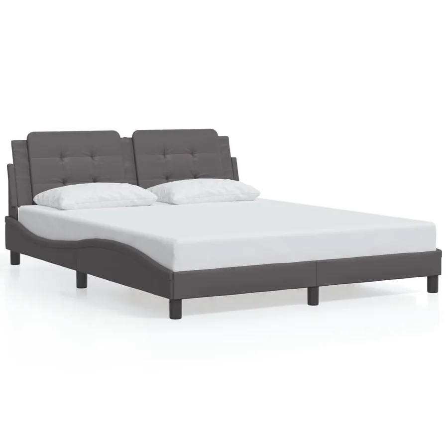 Cadre de lit avec LED sans matelas Zadar gris 160x200 cm - 5