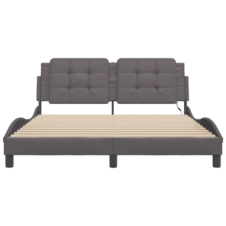 Cadre de lit avec LED sans matelas Zadar gris 160x200 cm - 6