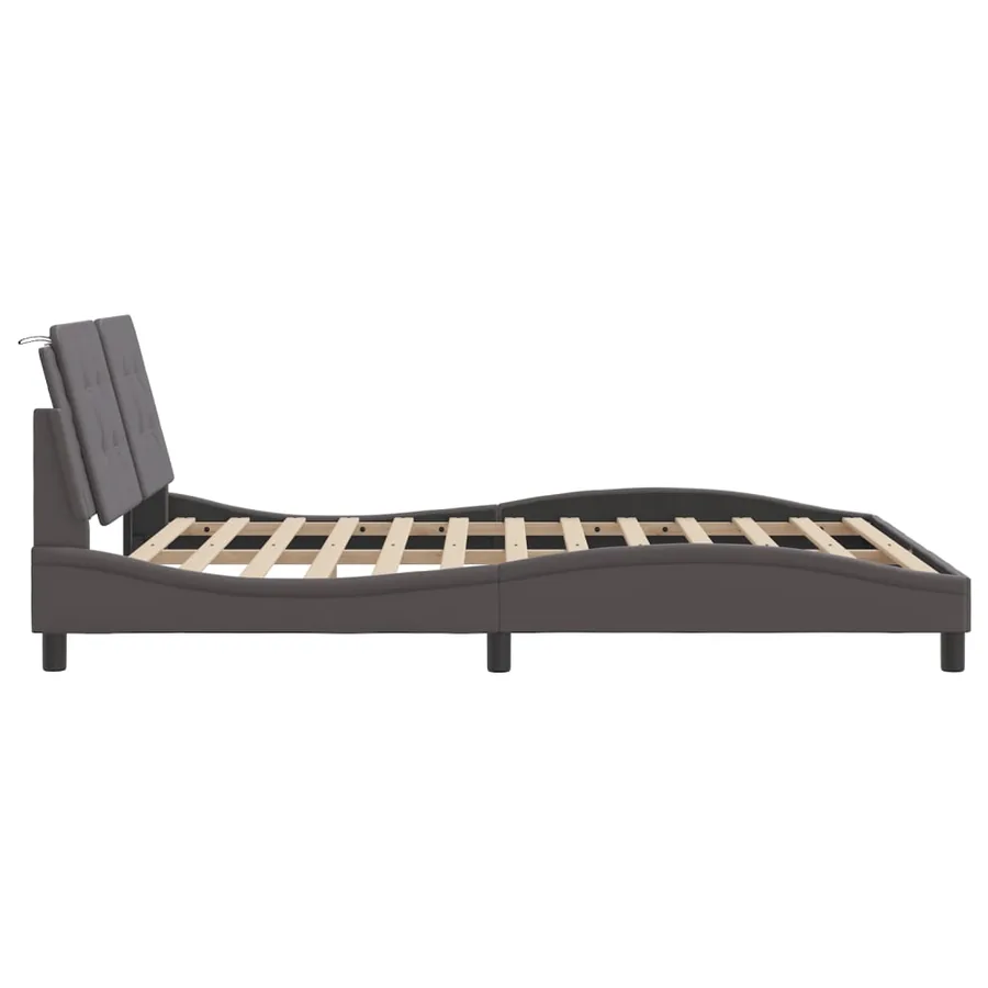 Cadre de lit avec LED sans matelas Zadar gris 160x200 cm - 8