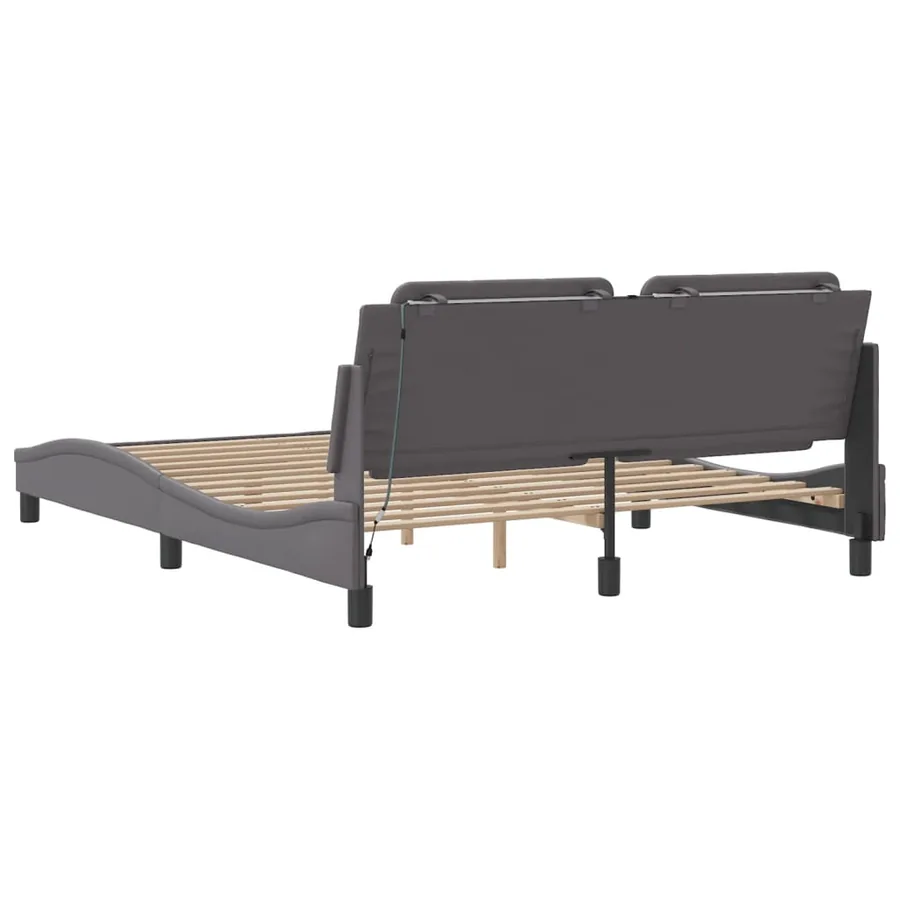 Cadre de lit avec LED sans matelas Zadar gris 160x200 cm - 9
