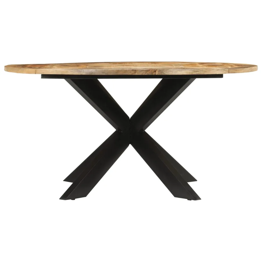 Table à dîner Ø150x76 cm bois de manguier massif brut - 3