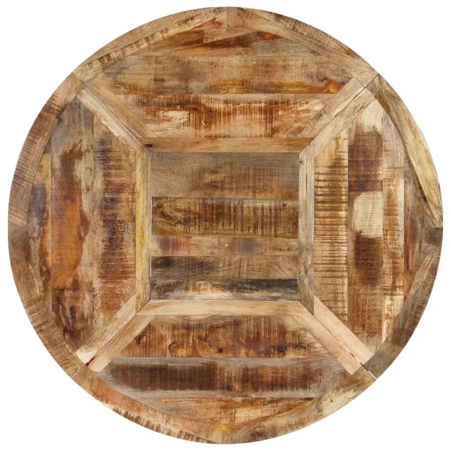 Table à dîner Ø150x76 cm bois de manguier massif brut - 4