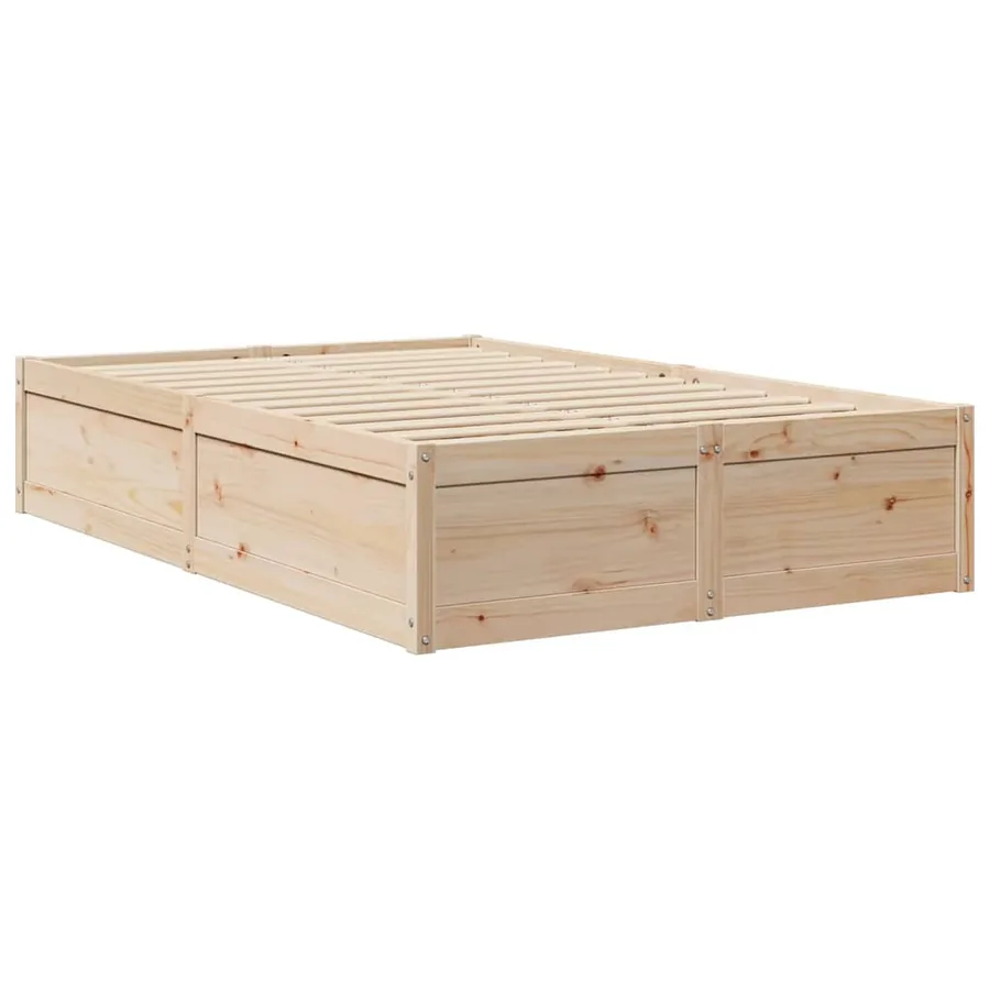 Cadre de lit sans matelas 135x190 cm bois de pin massif - 3