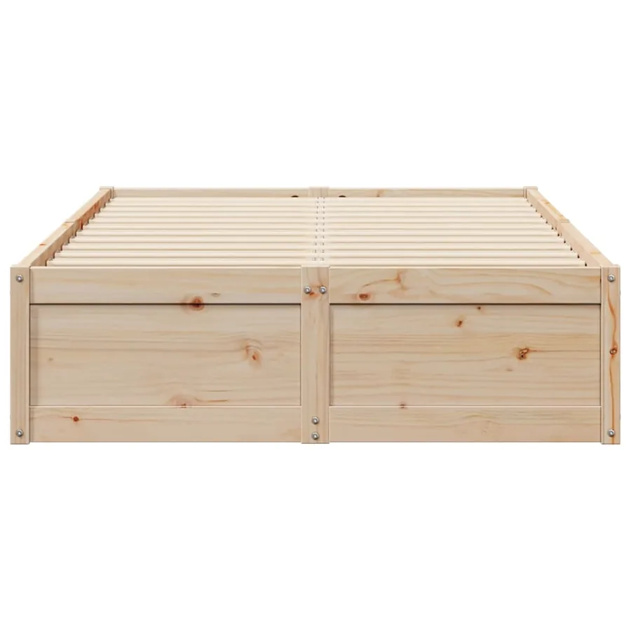 Cadre de lit sans matelas 135x190 cm bois de pin massif - 4
