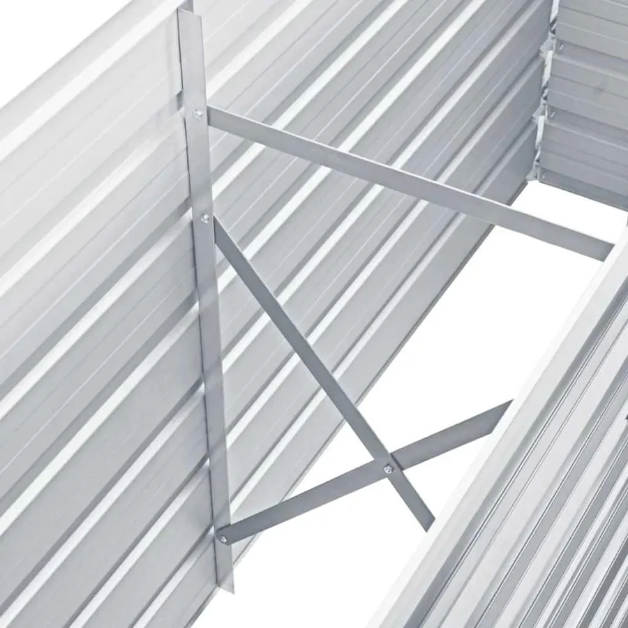 Garden raised bed Galvanised steel 160x40x77 cm Grey - 5