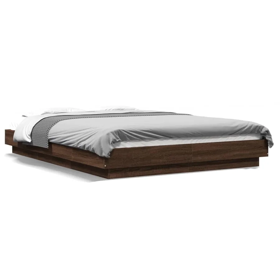 Cadre de lit sans matelas chêne marron 120x190 cm - 2
