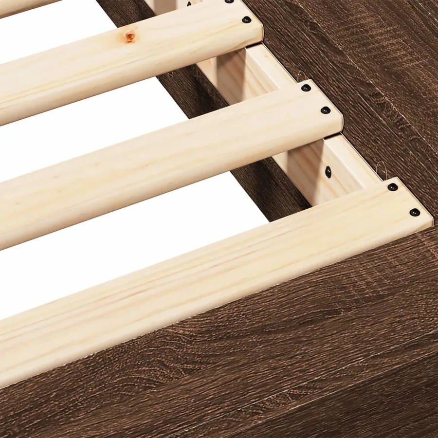 Cadre de lit sans matelas chêne marron 120x190 cm - 8