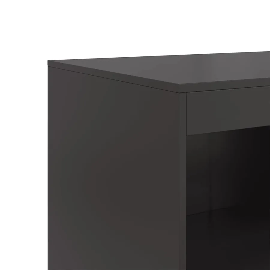 Buffet noir 67x39x107 cm acier - 10