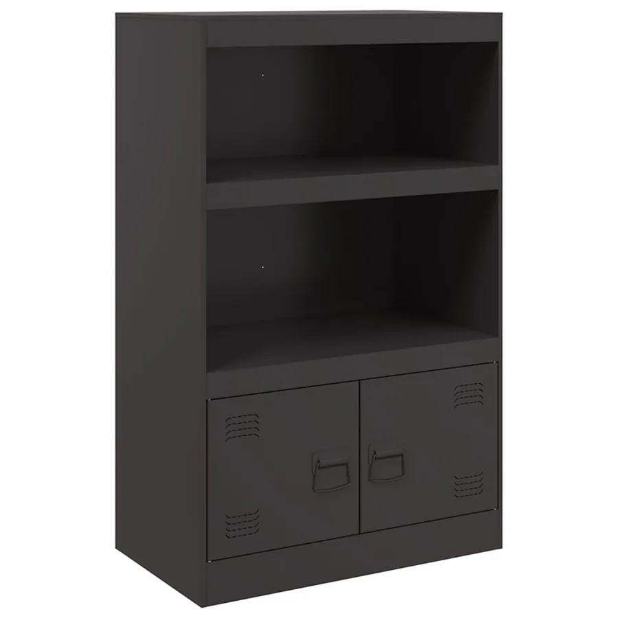 Buffet noir 67x39x107 cm acier - 2