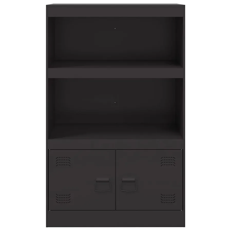 Buffet noir 67x39x107 cm acier - 6