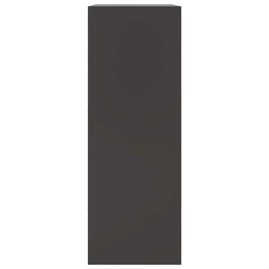 Buffet noir 67x39x107 cm acier - 8