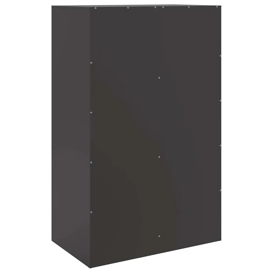 Buffet noir 67x39x107 cm acier - 9