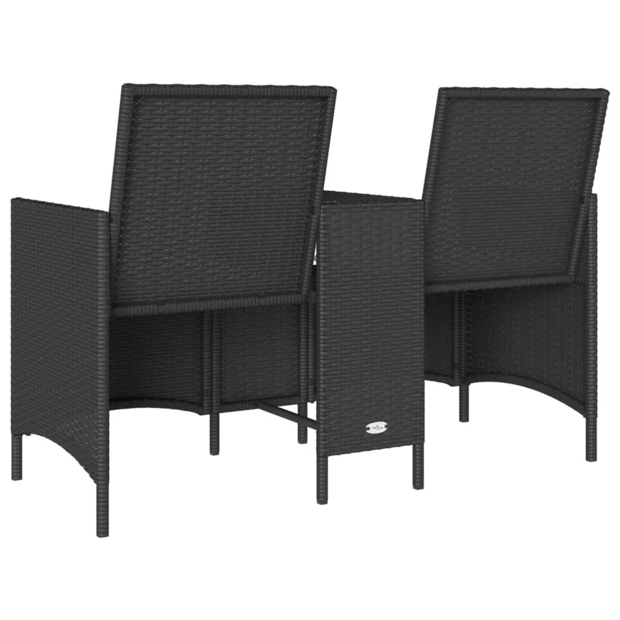 Canapé de jardin 2 places avec table et coussins résine tressée - 6