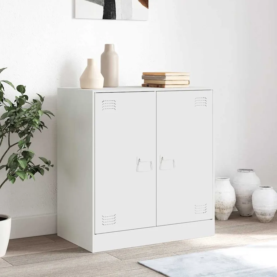 Buffet blanc 67x39x73 cm acier - 3