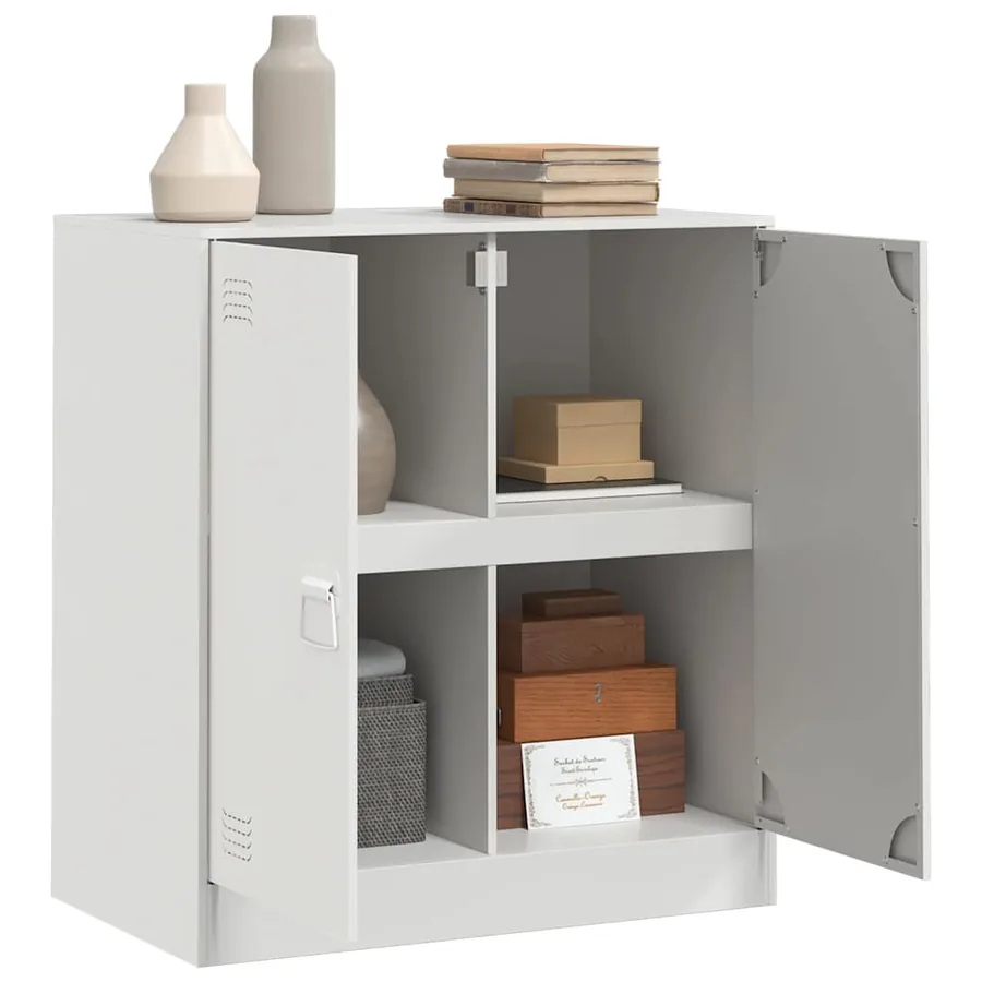 Buffet blanc 67x39x73 cm acier - 5
