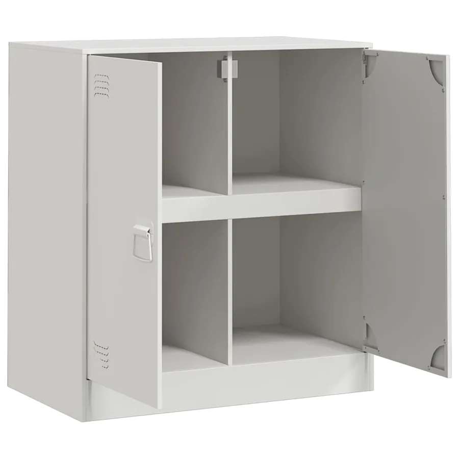 Buffet blanc 67x39x73 cm acier - 7