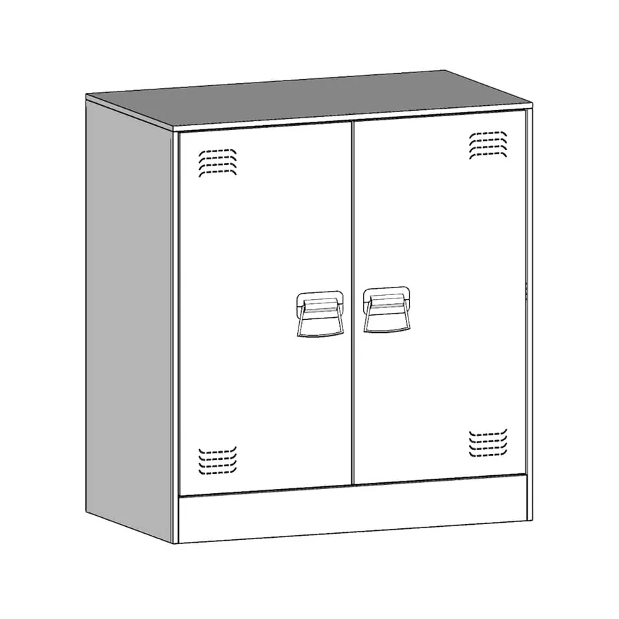 Buffet noir 67x39x73 cm acier - 11