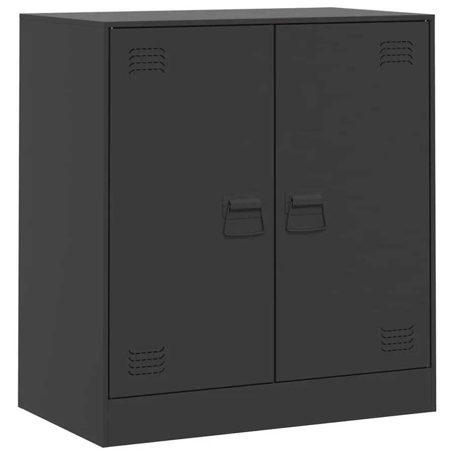 Buffet noir 67x39x73 cm acier - 2